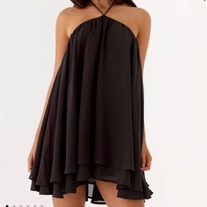 Peppermayo Black Halter Mini Dress
